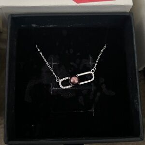 925 Freshwater Pearl Safety Pin Necklace